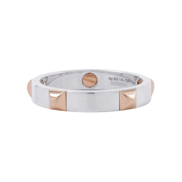 エルメス リング エルメス・クルー・ドゥ・H 5クルー SV925シルバー K18PGピンクゴールド サイズ61 HERMES 指輪 ジュエリー