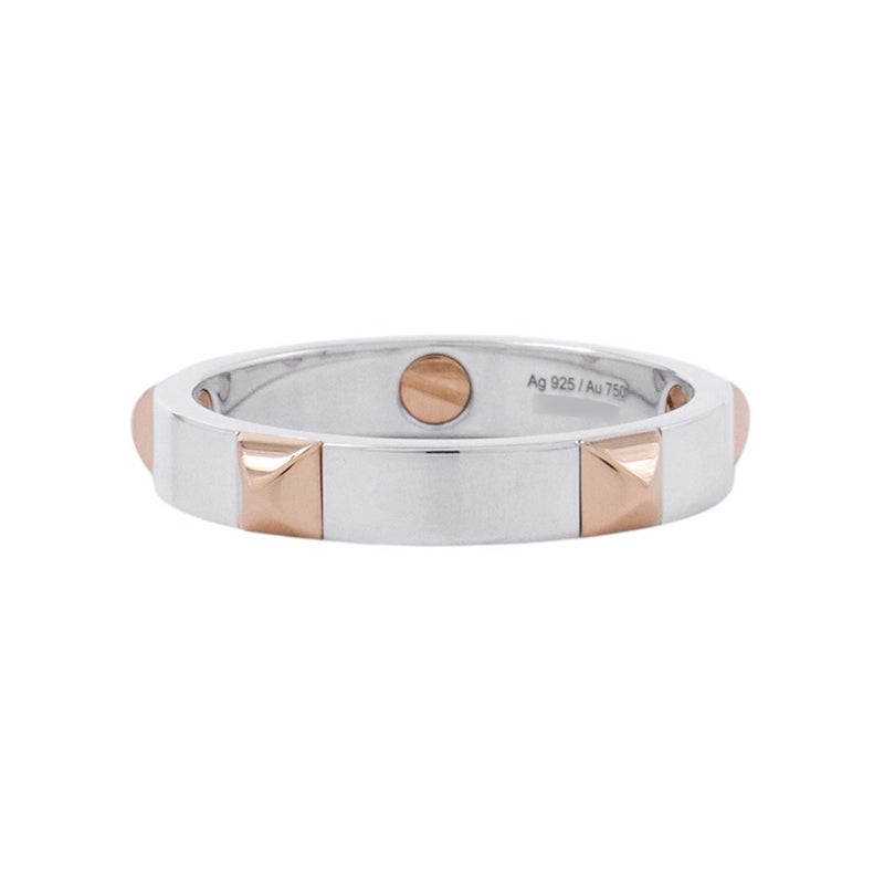 エルメス リング エルメス・クルー・ドゥ・H 5クルー SV925シルバー K18PGピンクゴールド サイズ61 HERMES 指輪 ジュエリー