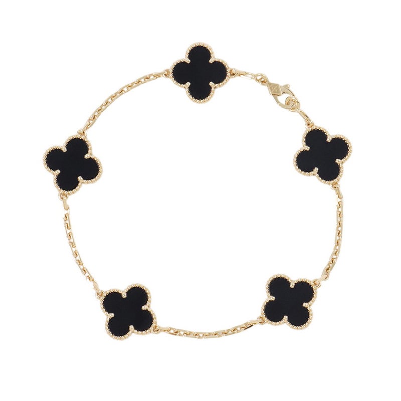 ヴァンクリーフ＆アーペル ブレスレット ヴィンテージ アルハンブラ ブレスレット 5モチーフ オニキス K18YG VCARA41300