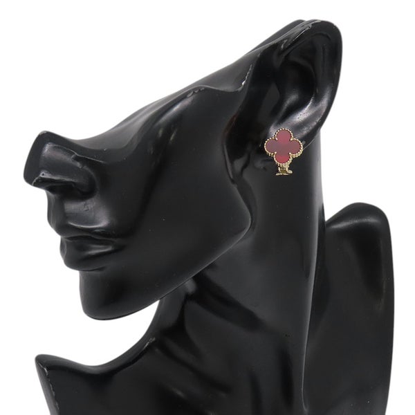 ヴァンクリーフ&アーペル ピアス ヴィンテージ アルハンブラ イヤリング カーネリアン K18YGイエローゴールド VCARD40400