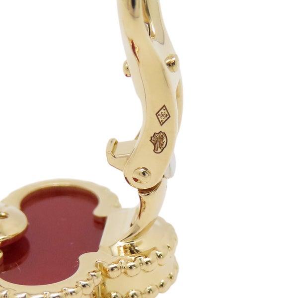 ヴァンクリーフ&アーペル ピアス ヴィンテージ アルハンブラ イヤリング カーネリアン K18YGイエローゴールド VCARD40400