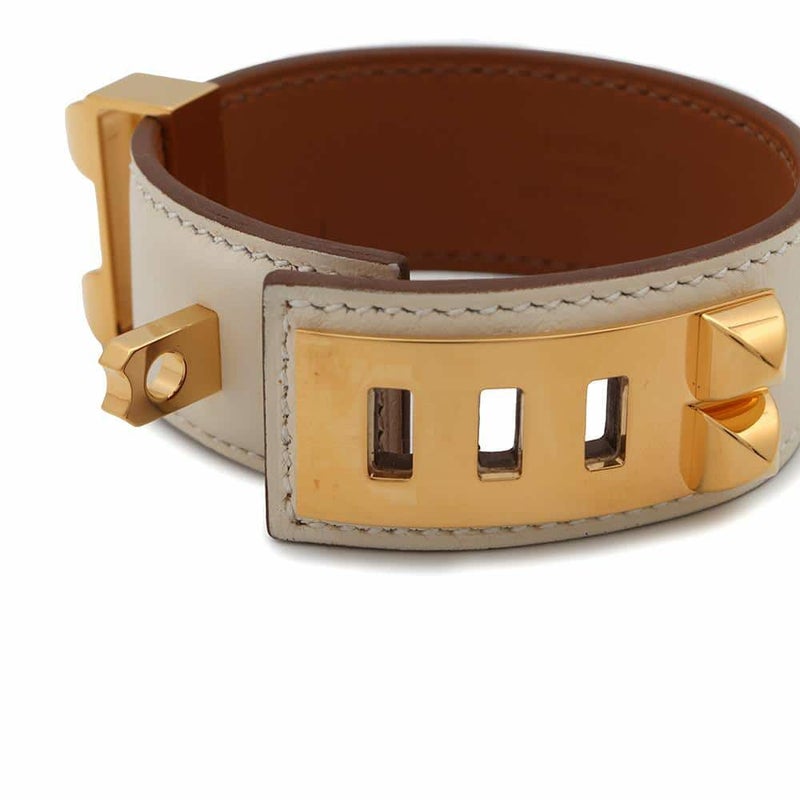 エルメス ブレスレット コリエ・ド・シアン 24 ナタ/ゴールド金具 サイズT1 スイフト U刻印 HERMES バングル