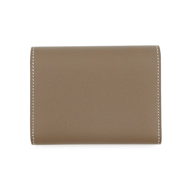 エルメス 三つ折り財布 シャルニエール コンパクト エトゥープ/シルバー金具 ヴォーマダム K刻印 財布