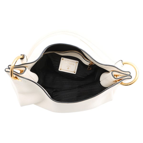 プラダ ワンショルダーバッグ ロゴ レザー 1BC051 PRADA 白