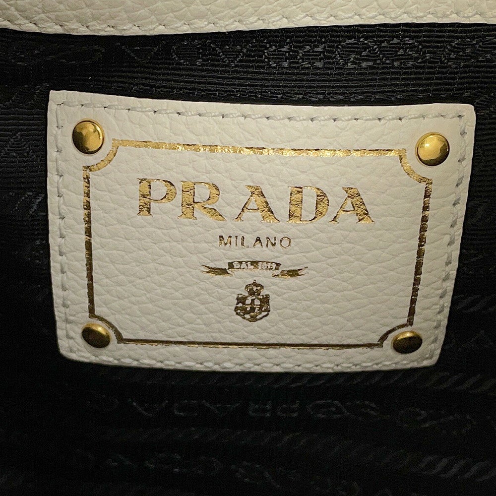 プラダ ワンショルダーバッグ ロゴ レザー 1BC051 PRADA 白 PRADA - プラダ ワンショルダーバッグ ロゴ レザー 1BC051 PRADA 白の