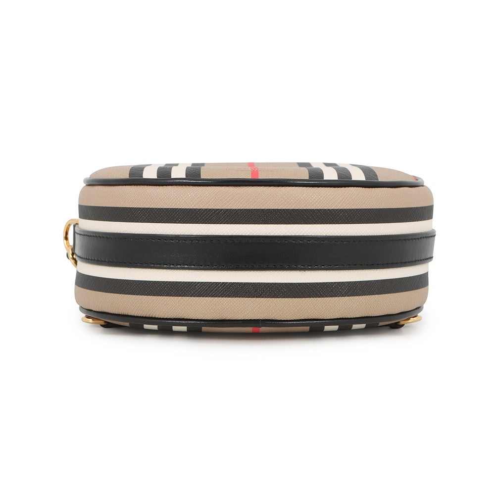 バーバリー ショルダーバッグ アイコンストライプ ルイーズバッグ PVC レザー 8051846 BURBERRY 黒 バーバリー ショルダーバッグ アイコンストライプ ルイーズバッグ PVC