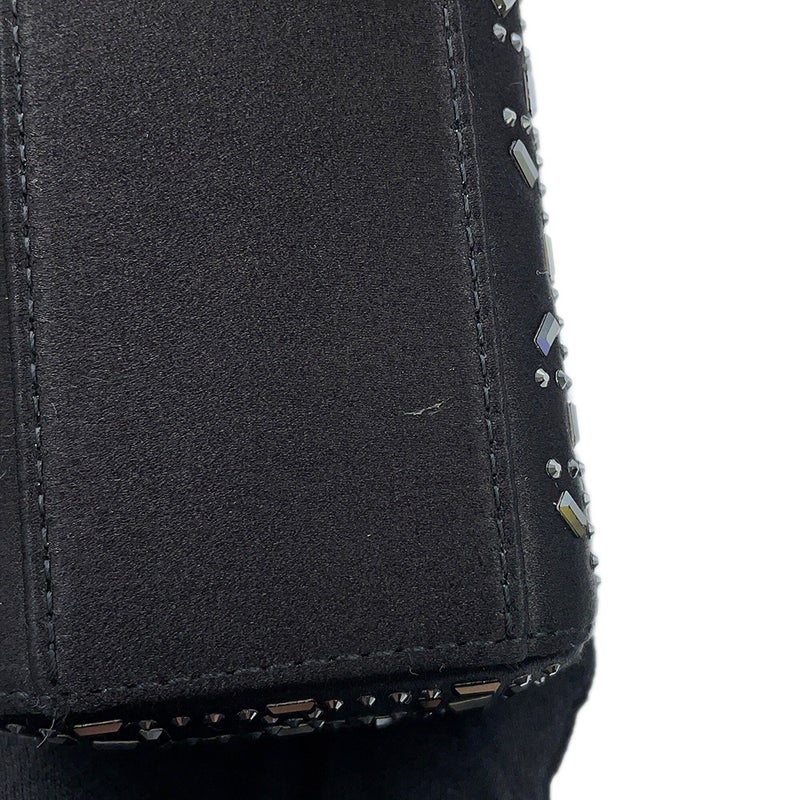 クリスチャン・ディオール ハンドバッグ レディディオール カナージュ ミニ ビジュー サテン M0500PRTC 2way 黒