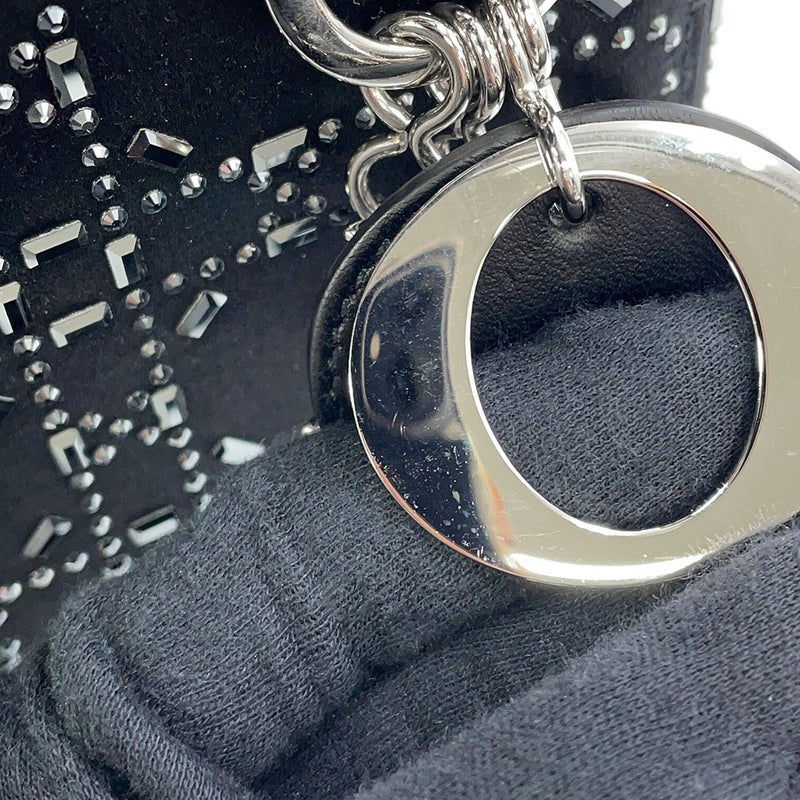 クリスチャン・ディオール ハンドバッグ レディディオール カナージュ ミニ ビジュー サテン M0500PRTC 2way 黒