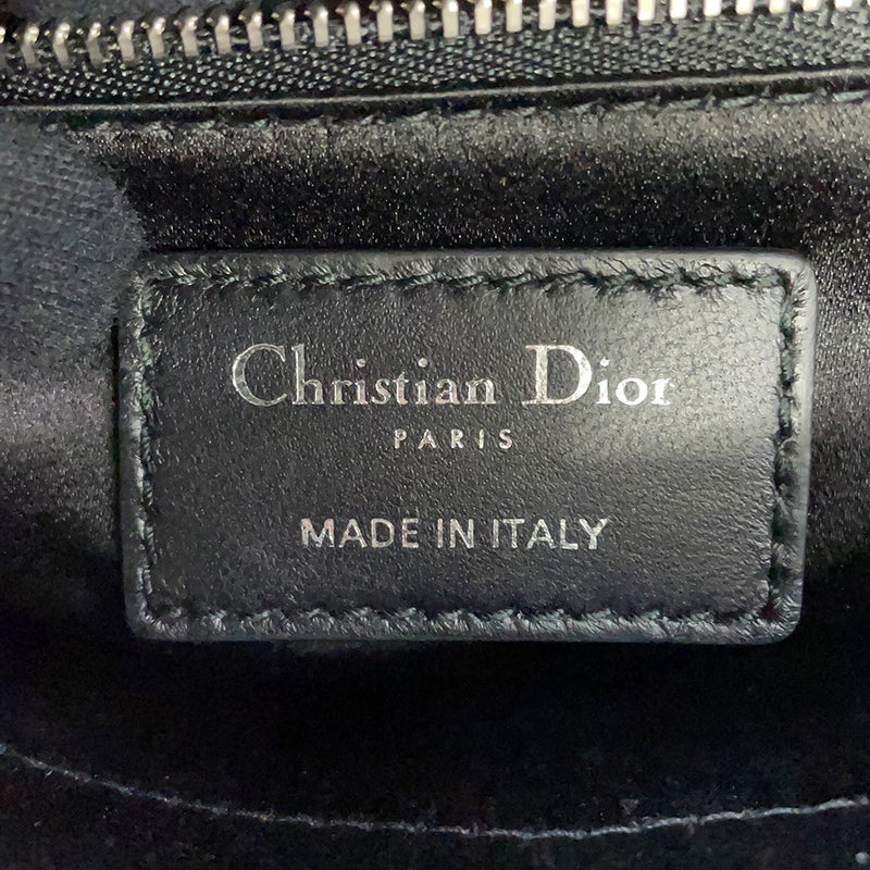 クリスチャン・ディオール ハンドバッグ レディディオール カナージュ ミニ ビジュー サテン M0500PRTC 2way 黒