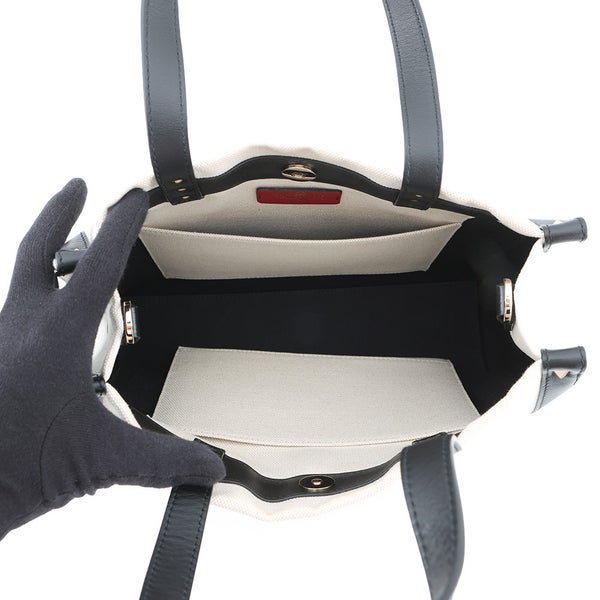 ヴァレンティノガラヴァーニ トートバッグ VLTNロゴ スタッズ  キャンバス レザー UW2B0H19FWB VALENTINO 2way