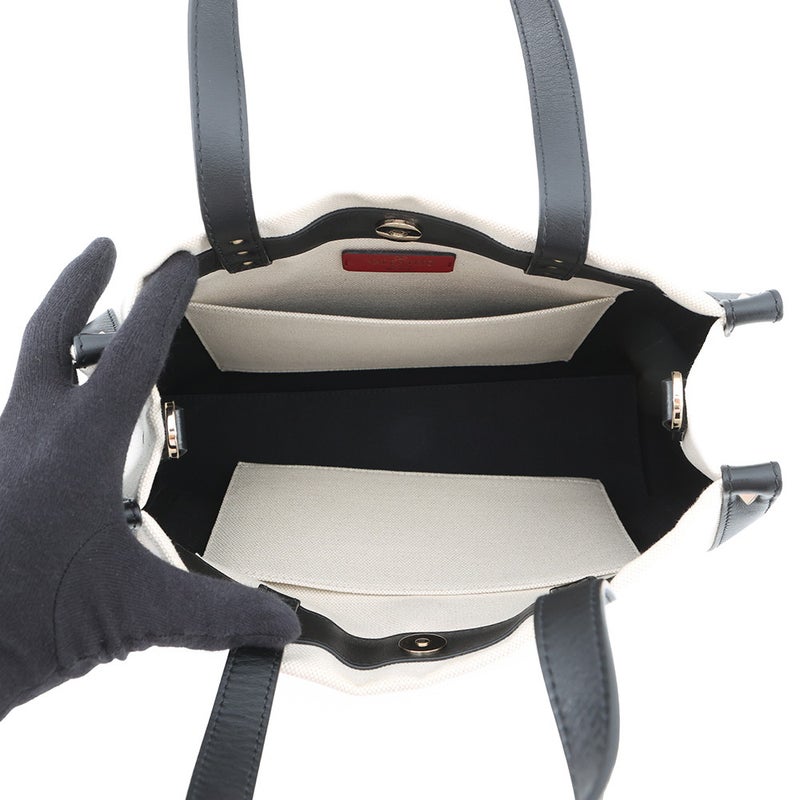 ヴァレンティノガラヴァーニ トートバッグ VLTNロゴ スタッズ  キャンバス レザー UW2B0H19FWB VALENTINO 2way