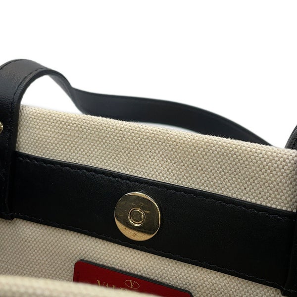 ヴァレンティノガラヴァーニ トートバッグ VLTNロゴ スタッズ  キャンバス レザー UW2B0H19FWB VALENTINO 2way