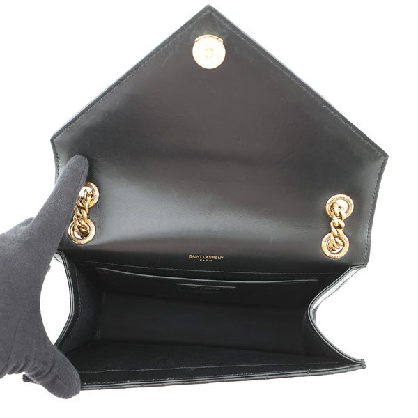 サンローランパリ チェーンショルダーバッグ エンベロープ ミディアム ラムスキン 600185 2way 黒