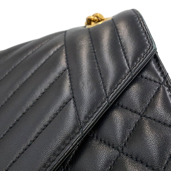 サンローランパリ チェーンショルダーバッグ エンベロープ ミディアム ラムスキン 600185 2way 黒