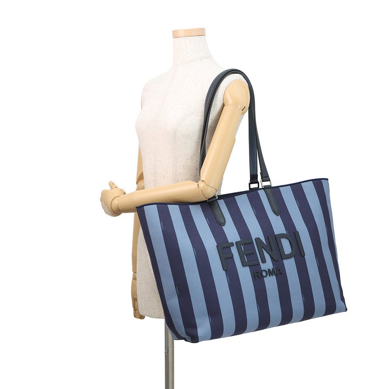 フェンディ トートバッグ ロゴ ストライプ キャンバス/レザー 7VA610 FENDI バッグ