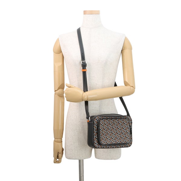 バーバリー ショルダーバッグ TBモノグラム PVC レザー BURBERRY 黒