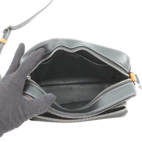 バーバリー ショルダーバッグ TBモノグラム PVC レザー BURBERRY 黒