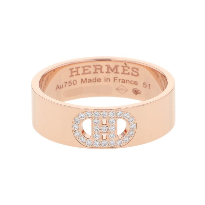エルメス リング H・ダンクル PM ダイヤモンド 27P 計0.07ct K18PGピンクゴールド リングサイズ51 HERMES 指輪