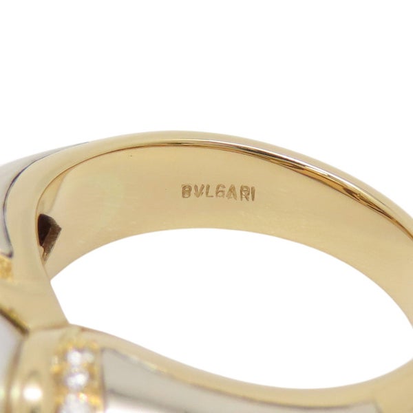 ブルガリ リング パッソ ドッピオ ダイヤモンド/あこや真珠 K18YGイエローゴールド サイズ約12号  BVLGARI 指輪 パール 真珠