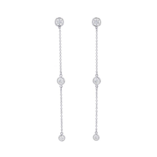 ティファニー ピアス エルサ・ペレッティ バイ ザ ヤード ドロップ ピアス ダイヤモンド 6P Pt950プラチナ Tiffany&Co.