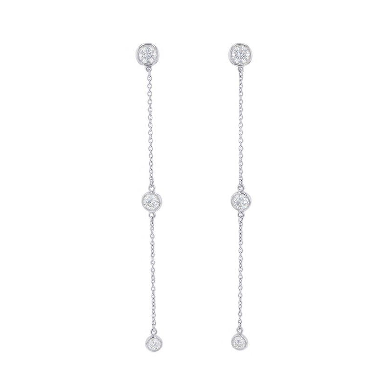 ティファニー ピアス エルサ・ペレッティ バイ ザ ヤード ドロップ ピアス ダイヤモンド 6P Pt950プラチナ Tiffany&Co.