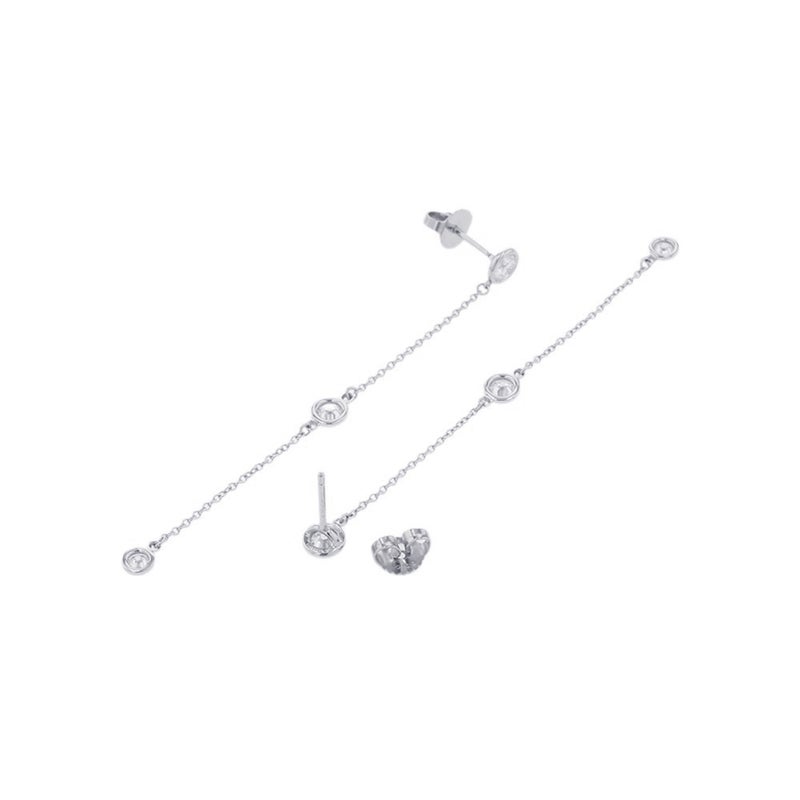 ティファニー ピアス エルサ・ペレッティ バイ ザ ヤード ドロップ ピアス ダイヤモンド 6P Pt950プラチナ Tiffany&Co.