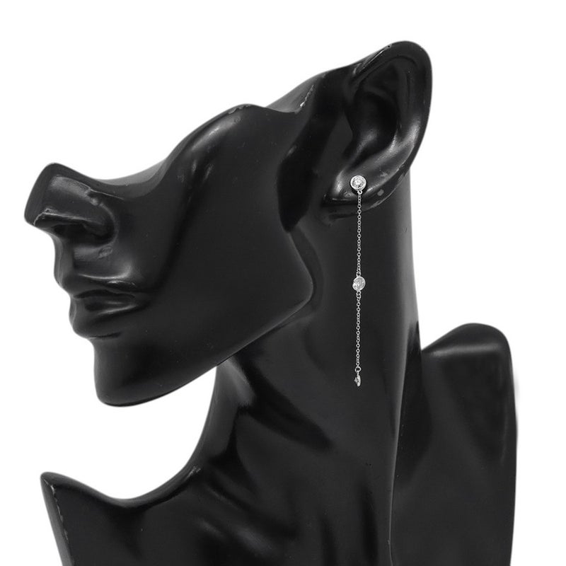 ティファニー ピアス エルサ・ペレッティ バイ ザ ヤード ドロップ ピアス ダイヤモンド 6P Pt950プラチナ Tiffany&Co.