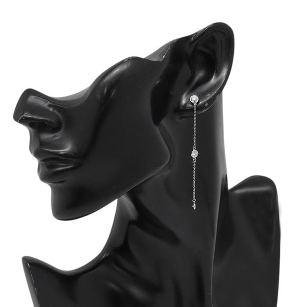 ティファニー ピアス エルサ・ペレッティ バイ ザ ヤード ドロップ ピアス ダイヤモンド 6P Pt950プラチナ Tiffany&Co.