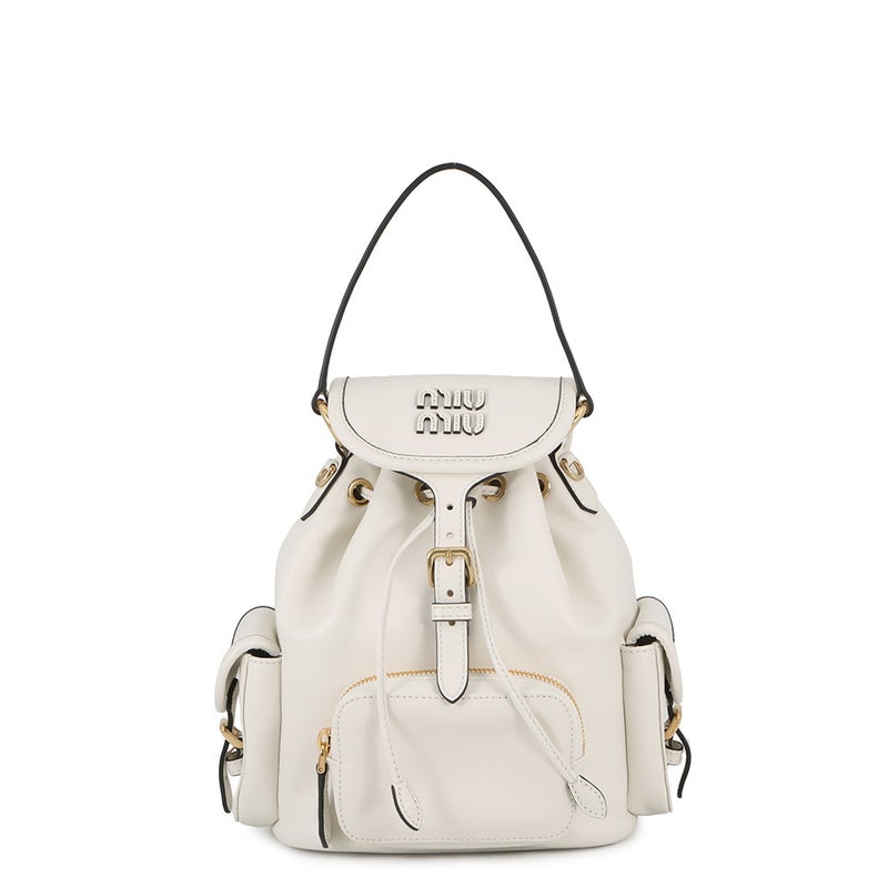 ミュウミュウ リュック バックパック ミディアム レザー 5BZ043 Miu Miu バッグ バックパック 白