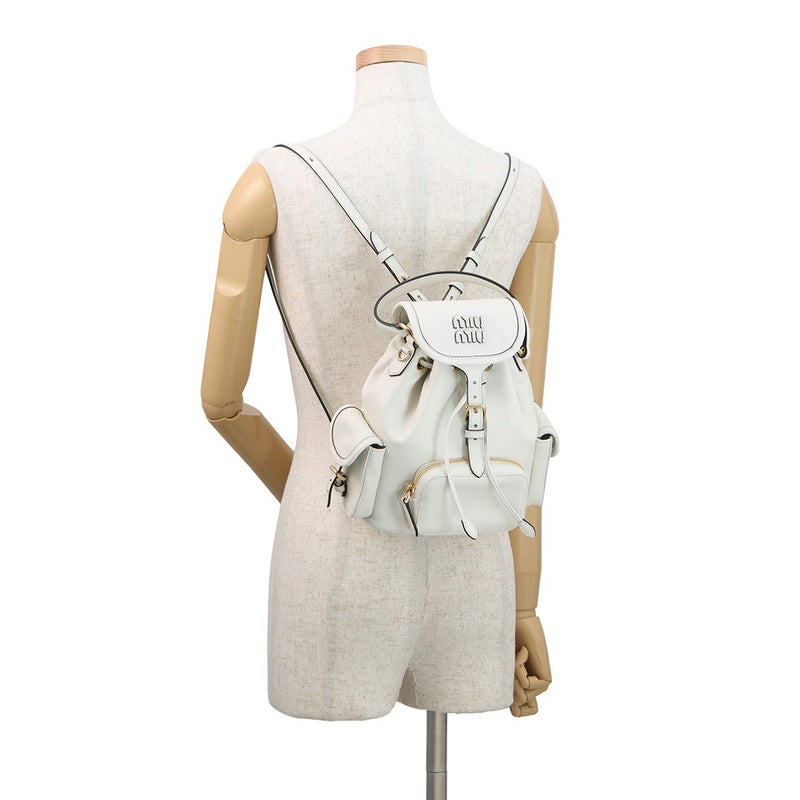 ミュウミュウ リュック バックパック ミディアム レザー 5BZ043 Miu Miu バッグ バックパック 白