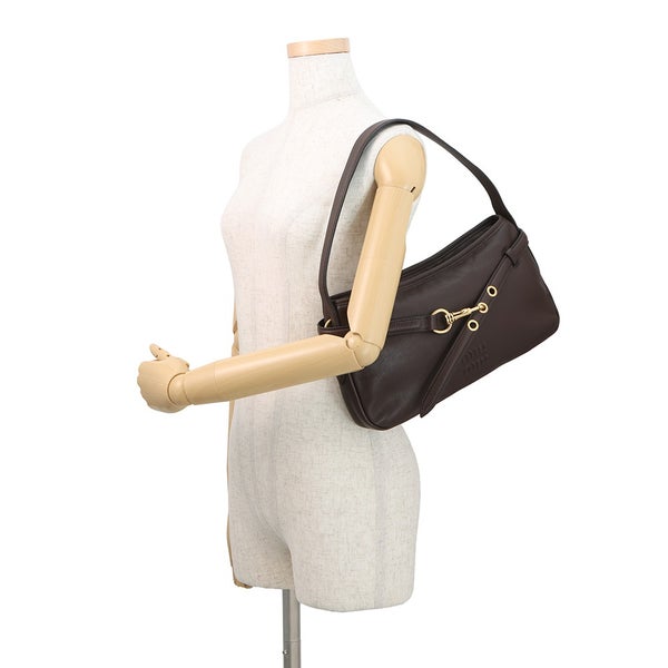 ミュウミュウ ショルダーバッグ アバンチュール ロゴ ナッパレザー 5BC182 MIUMIU ワンショルダー ハンドバッグ