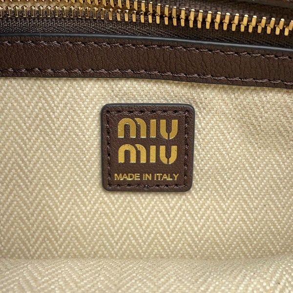 ミュウミュウ ショルダーバッグ アバンチュール ロゴ ナッパレザー 5BC182 MIUMIU ワンショルダー ハンドバッグ