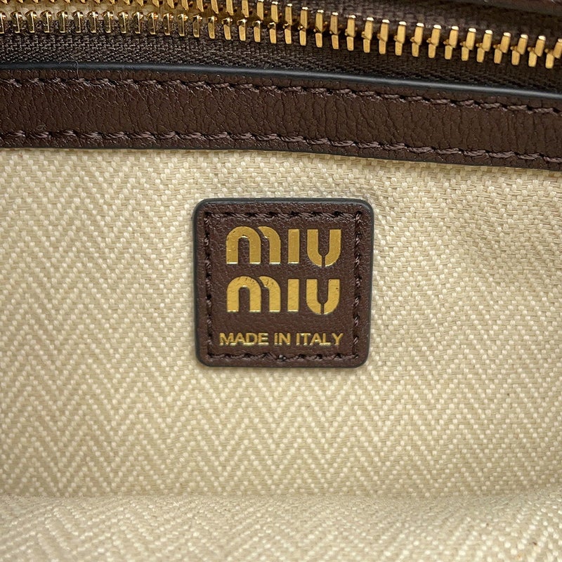 ミュウミュウ ショルダーバッグ アバンチュール ロゴ ナッパレザー 5BC182 MIUMIU ワンショルダー ハンドバッグ