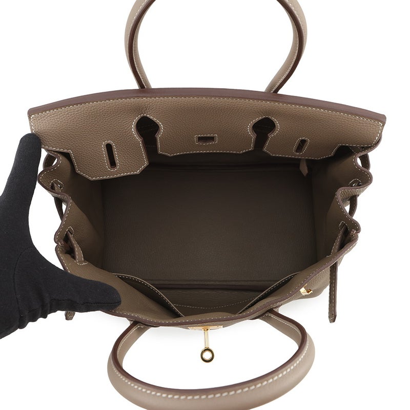 エルメス バーキン30 エトゥープ/ゴールド金具 トゴ D刻印 HERMES Birkin ハンドバッグ