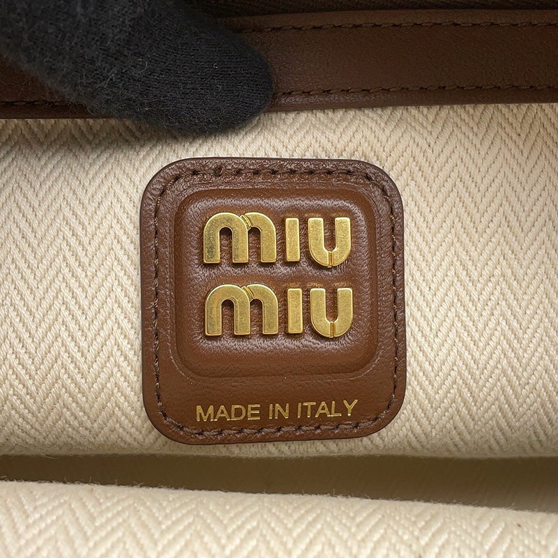 ミュウミュウ ハンドバッグ ボー バッグ ロゴ スエード 5BB117 MIUMIU