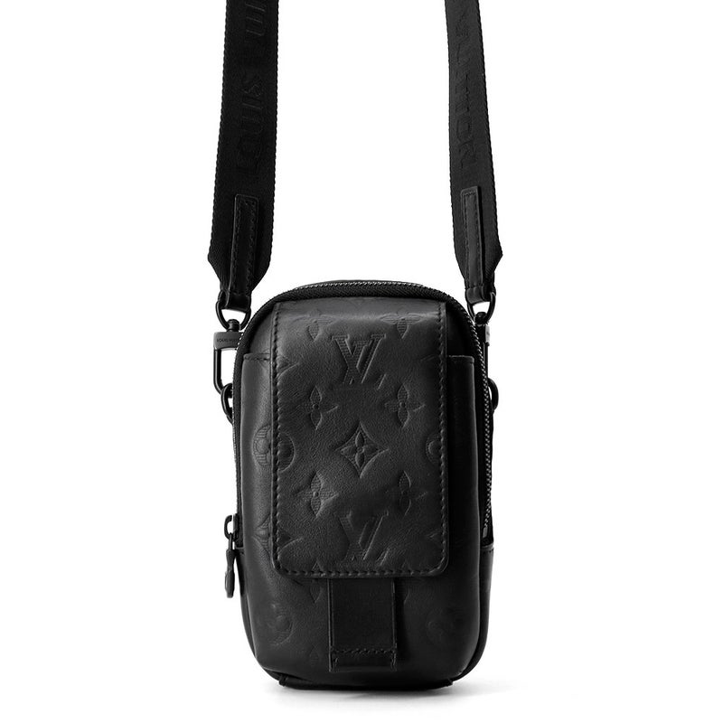 ルイヴィトン ショルダーバッグ モノグラム・シャドウ ダブル・フォンポーチ M81313 LOUIS VUITTON ヴィトン バッグ 黒 ブラック