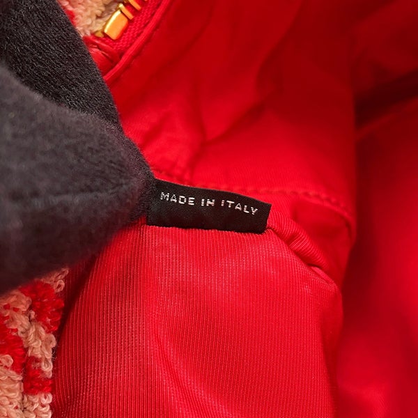 ミュウミュウ トートバッグ  ロゴ チェック 千鳥格子 テリークロス パイル 5BG236 Miu Miu 2ｗay アウトレット品