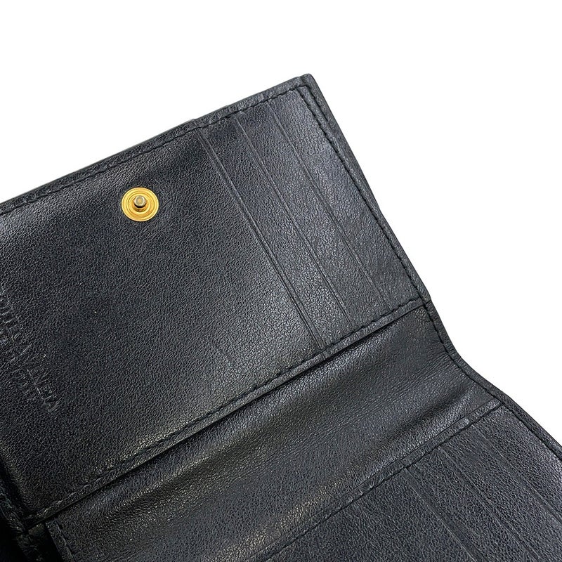 ボッテガヴェネタ 二つ折り財布 パデット ラムスキン BOTTEGA VENETA 黒