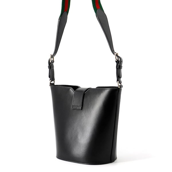 グッチ ショルダーバッグ バケットバッグ キャンバス レザー 782908 GUCCI 黒