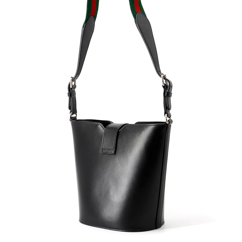グッチ ショルダーバッグ バケットバッグ キャンバス レザー 782908 GUCCI 黒