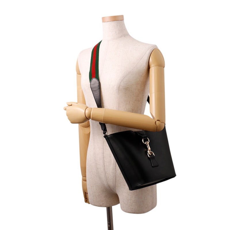 グッチ ショルダーバッグ バケットバッグ キャンバス レザー 782908 GUCCI 黒