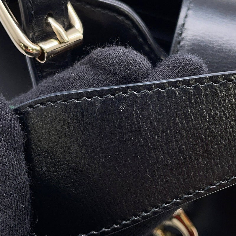 グッチ ショルダーバッグ バケットバッグ キャンバス レザー 782908 GUCCI 黒