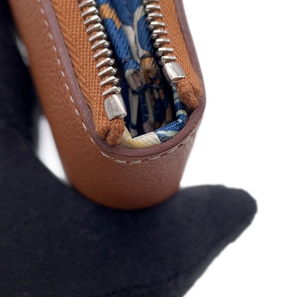 エルメス コインケース アザップコンパクト シルクイン ゴールド/シルバー金具 エバーカラー W刻印 財布