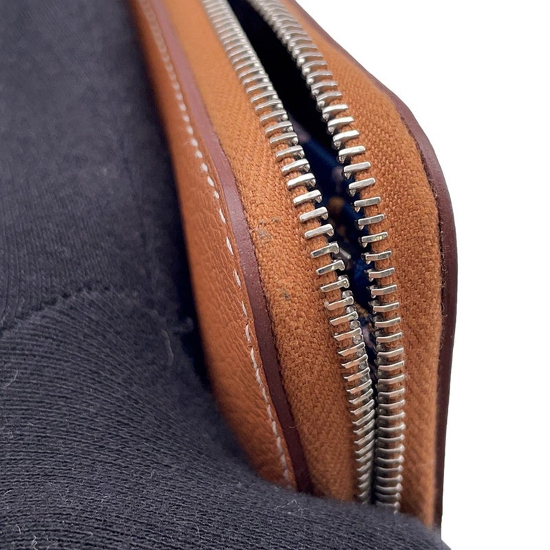 エルメス コインケース アザップコンパクト シルクイン ゴールド/シルバー金具 エバーカラー W刻印 財布