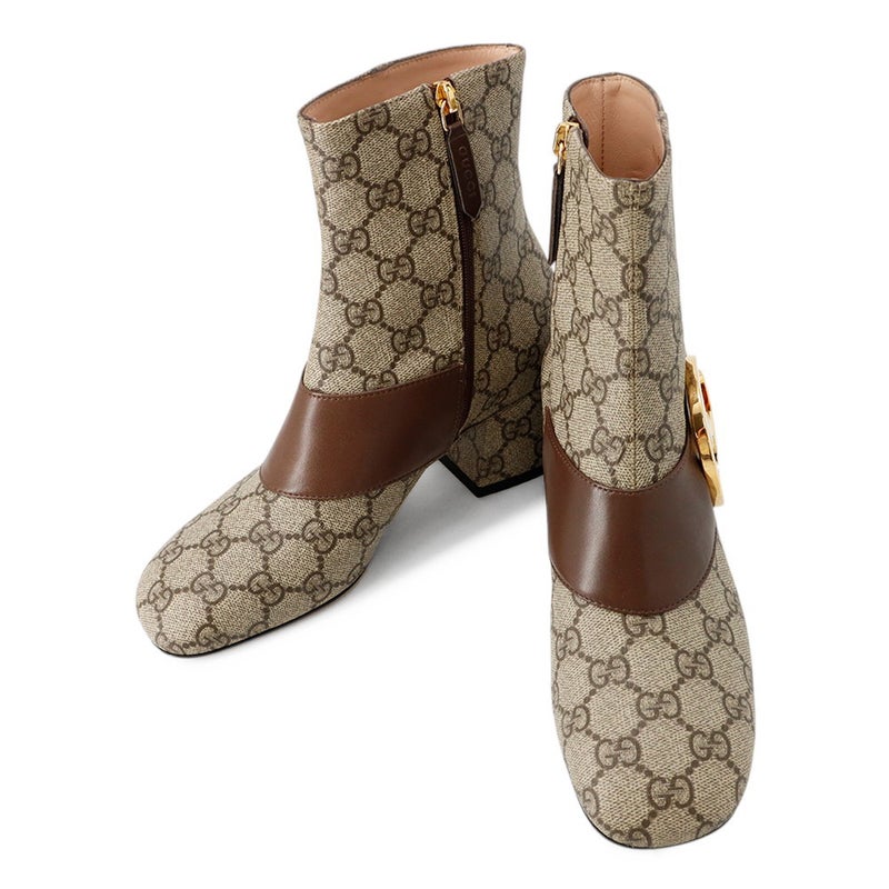 グッチ ブーツ ブロンディ アンクルブーツ GGスプリーム/レザー レディースサイズ35 701706 GUCCI 靴