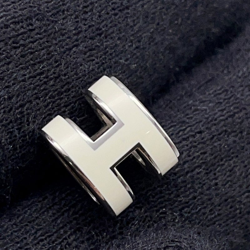 エルメス ピアス ミニ・ポップアッシュ ホワイト/シルバー金具 Hモチーフ HERMES Pop H ポップH
