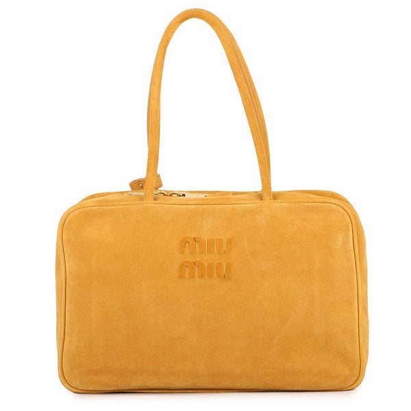 ミュウミュウ ハンドバッグ ボー バッグ スエード 5BB117 MIUMIU マスタード