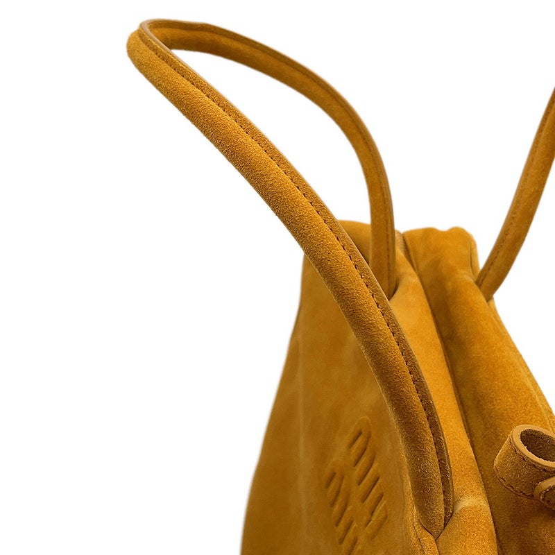 ミュウミュウ ハンドバッグ ボー バッグ スエード 5BB117 MIUMIU マスタード