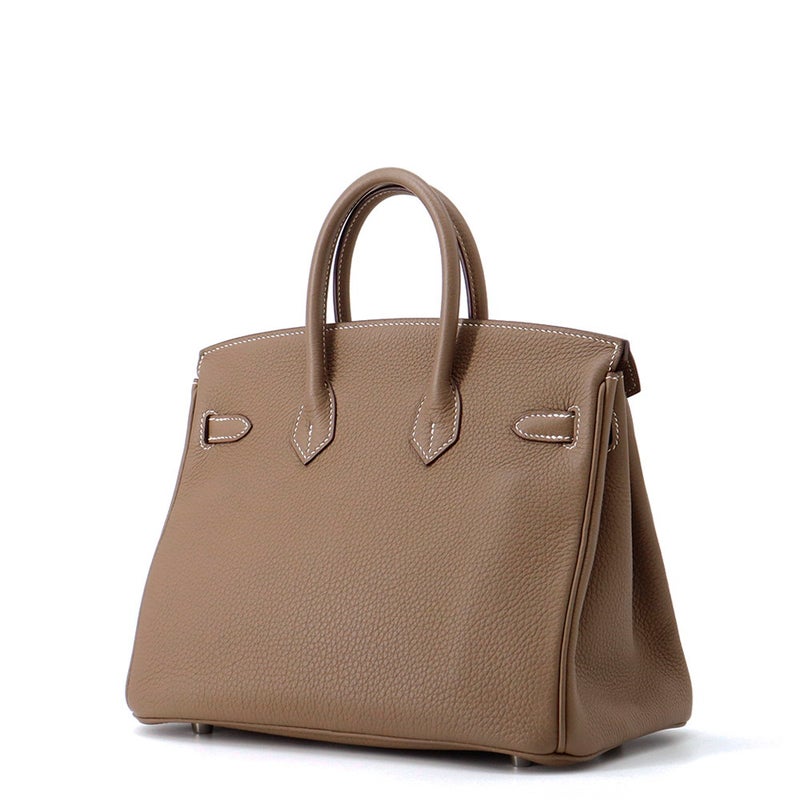 エルメス バーキン25 エトゥープ/シルバー金具 トゴ A刻印 HERMES Birkin ハンドバッグ