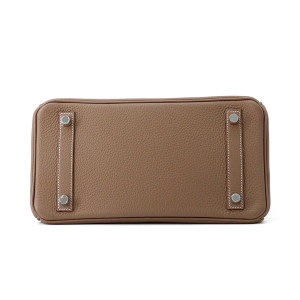 エルメス バーキン25 エトゥープ/シルバー金具 トゴ A刻印 HERMES Birkin ハンドバッグ